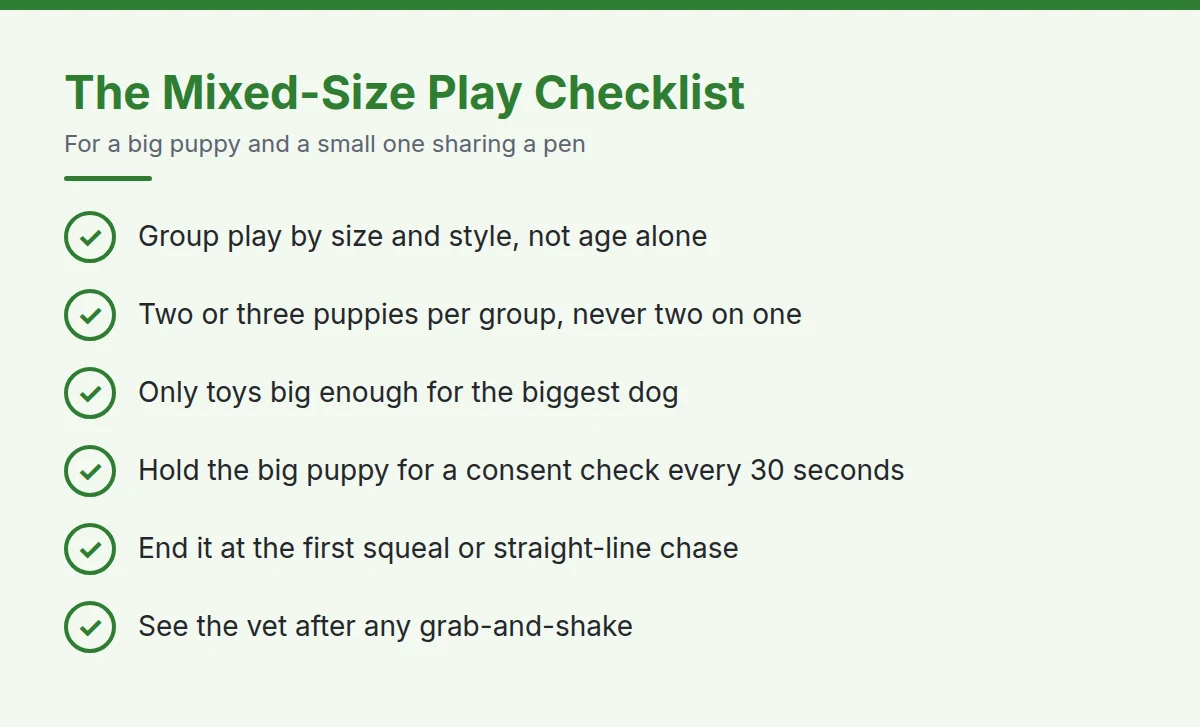 Summary card: The Mixed-Size Play Checklist