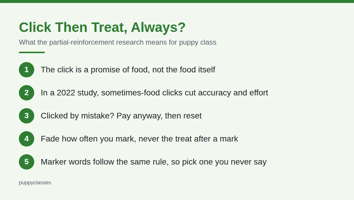 Summary card: Click Then Treat, Always?