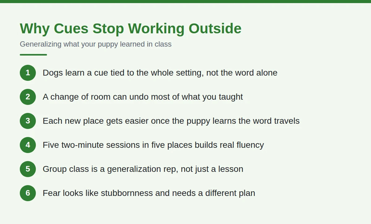 Summary card: Why Cues Stop Working Outside
