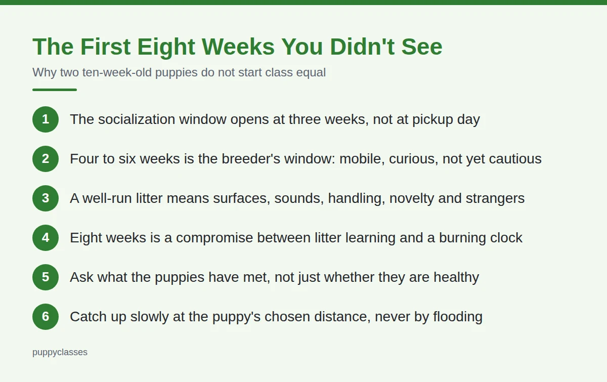 Summary card: The First Eight Weeks You Didn't See