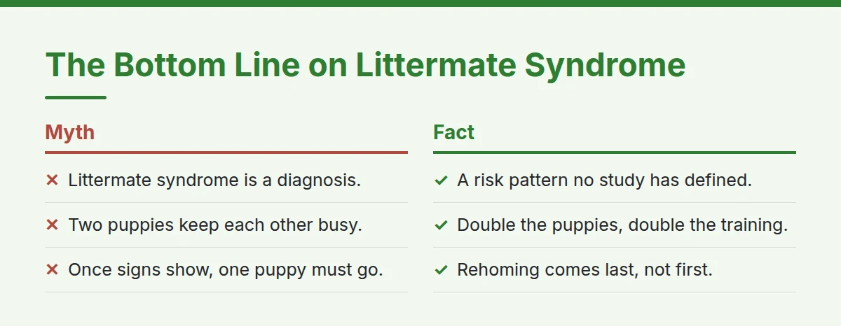 Summary card: The Bottom Line on Littermate Syndrome