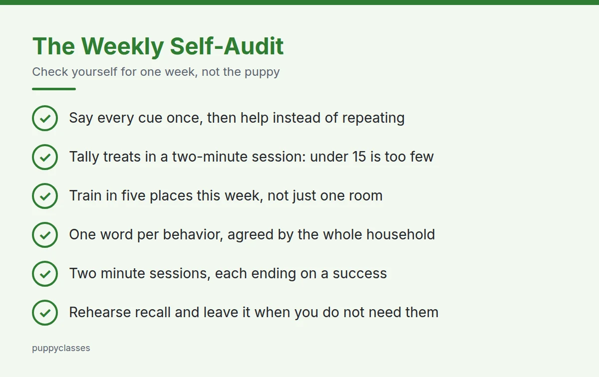 Summary card: The Weekly Self-Audit